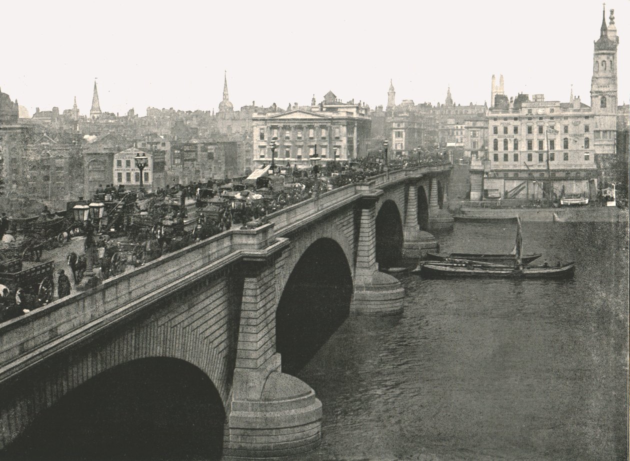 London Bridge patrząc na północ, 1895. autorstwa London Stereoscopic and Photographic Co