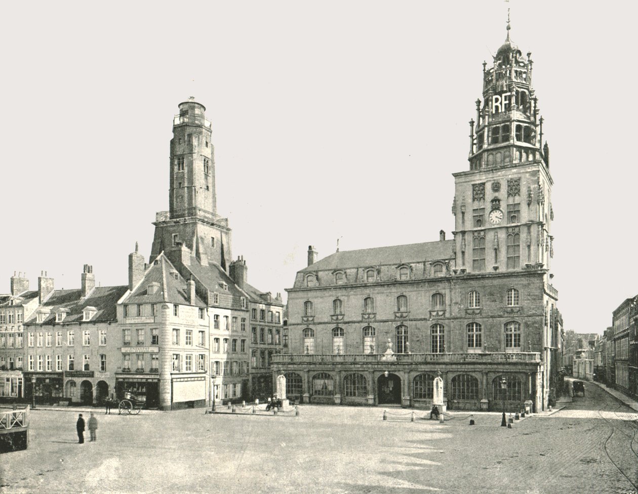 Strażnica i Hotel De Ville, Calais, Francja, 1895. autorstwa London Stereoscopic and Photographic Co