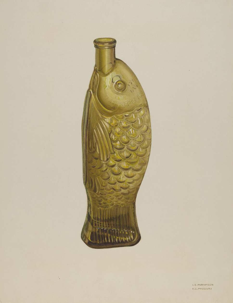 Butelka „Gorzkie ryby” autorstwa Loraine Makimson