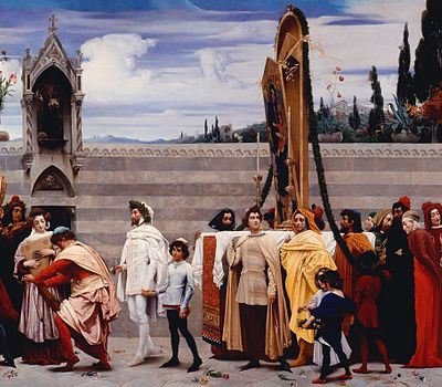 Madonna Cimabue niesiona w procesji autorstwa Frederic Leighton