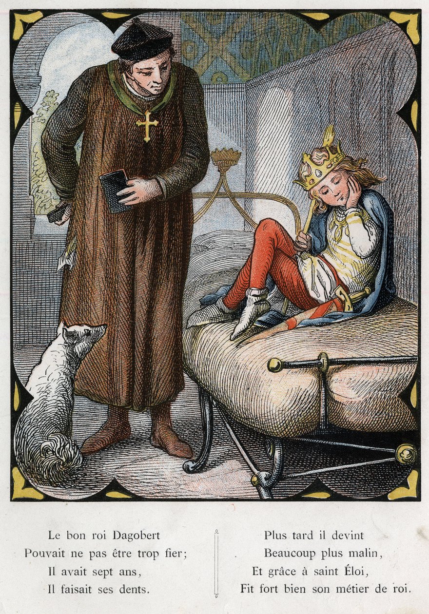 Ilustracja Lorenza Frolicha (1820-1908) do popularnej piosenki „Dobry król Dagobert””. Wydanie J. Hetzel. Około 1880 r. (Ból zęba) autorstwa Lorens Frolich