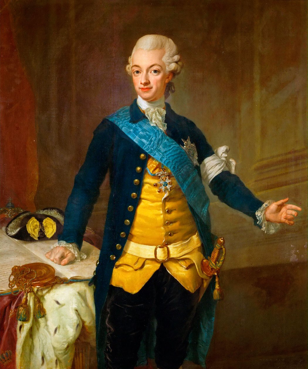 „Portret króla Gustawa III Szwecji (1771-1792)” (Portret Gustawa III Szwecji) Obraz Lorenza II Pascha (1733-1805) autorstwa Lorens the Younger Pasch