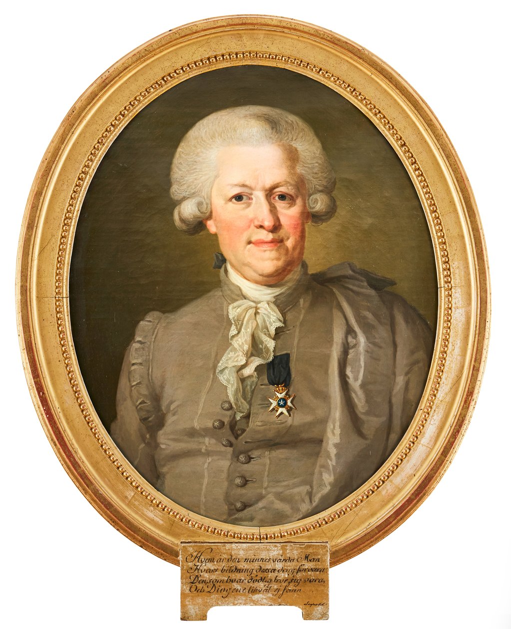 Portret gubernatora Nilsa von Rosensteina w stroju narodowym i z odznaką rycerską Orderu Gwiazdy Północnej na piersi. Obraz Lorenza Pascha Młodszego. (1733-1805) autorstwa Lorenz Pasch