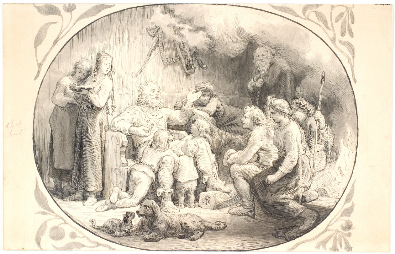 Ilustracja do rozdziału „Drużyna wraca do domu” autorstwa Lorenz Frølich