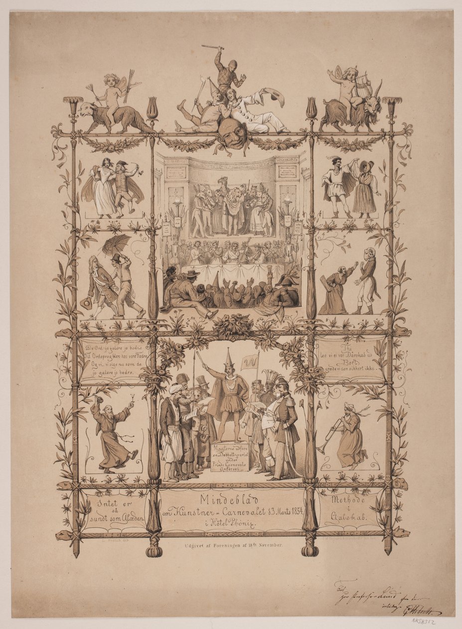 Pamiątkowe czasopismo o karnawale artystów 3 marca 1854 r. autorstwa Lorenz Frølich