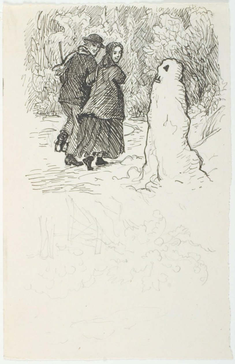 Szkic ilustracji do bałwana autorstwa Lorenz Frølich