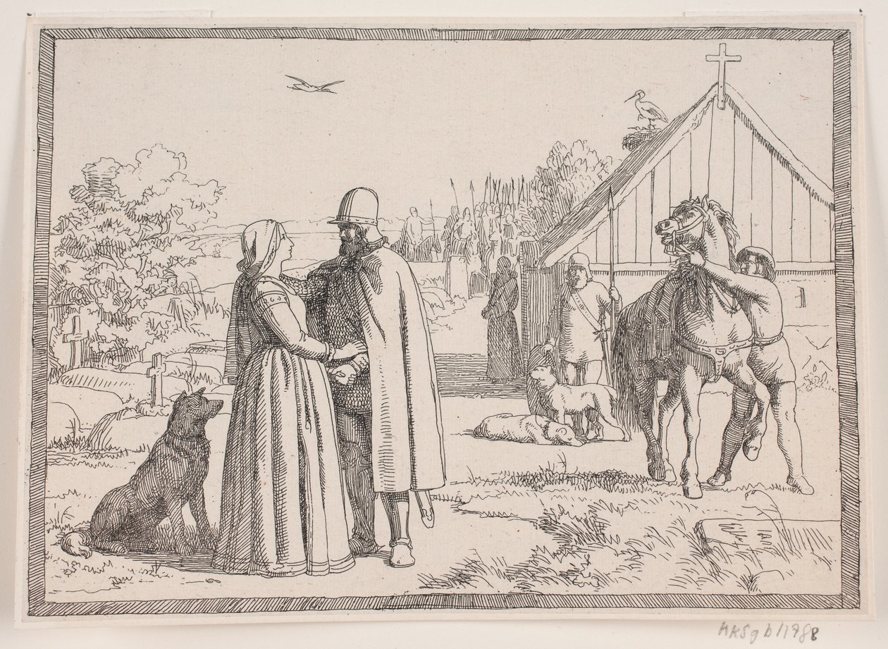 Ilustracja do wiersza Adama Oehlenschlägera „Dwie wieże kościelne” autorstwa Lorenz Frølich