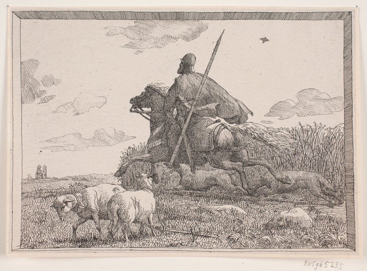Ilustracja do wiersza Adama Oehlenschlägera „Dwie wieże kościelne” autorstwa Lorenz Frølich