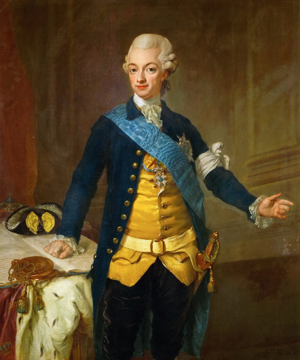Portret Gustawa III Szwecji, 1771 autorstwa Lorenz II Pasch