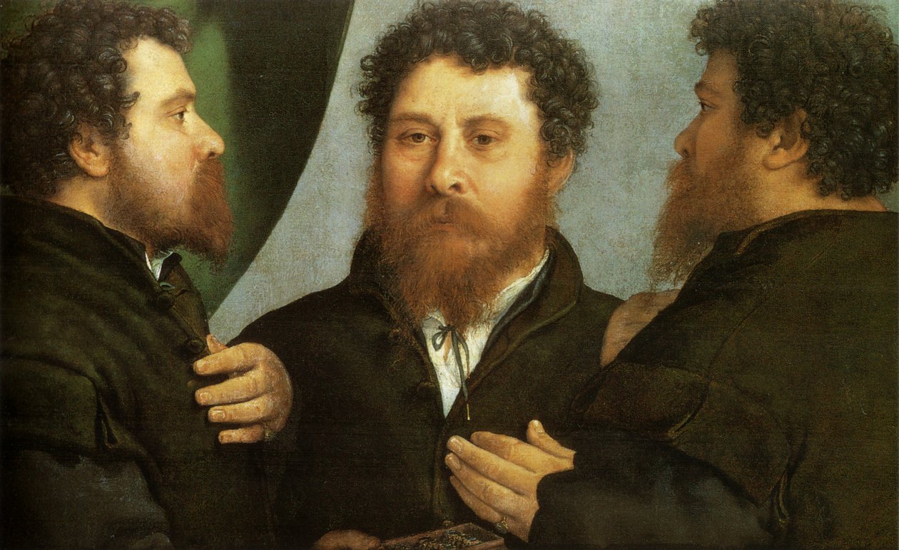 Złotnik widziany z trzech stron autorstwa Lorenzo Lotto
