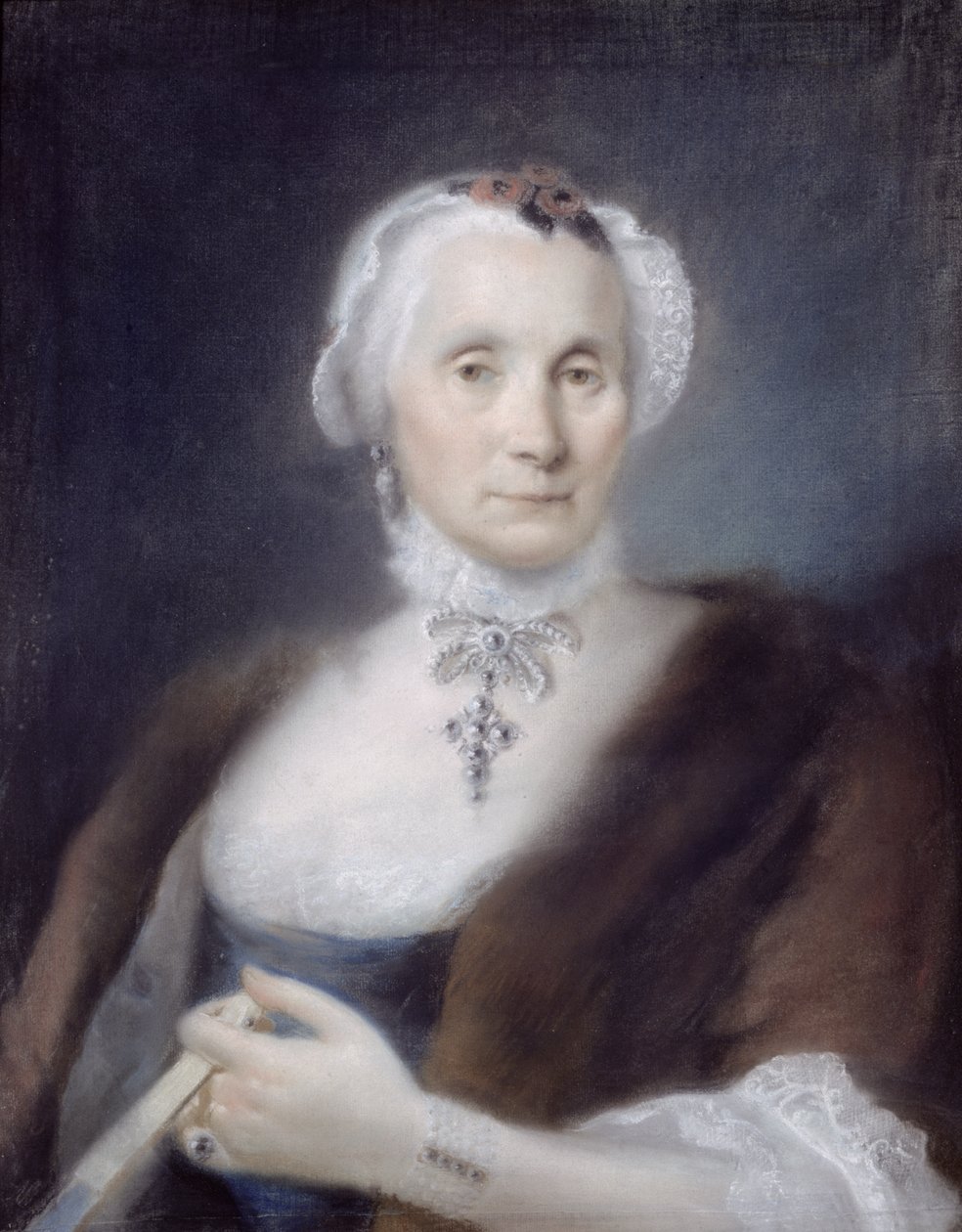 Portret Matki Artysty, Cecilia Guardi, 1757 (pastel) autorstwa Lorenzo Baldissera Tiepolo