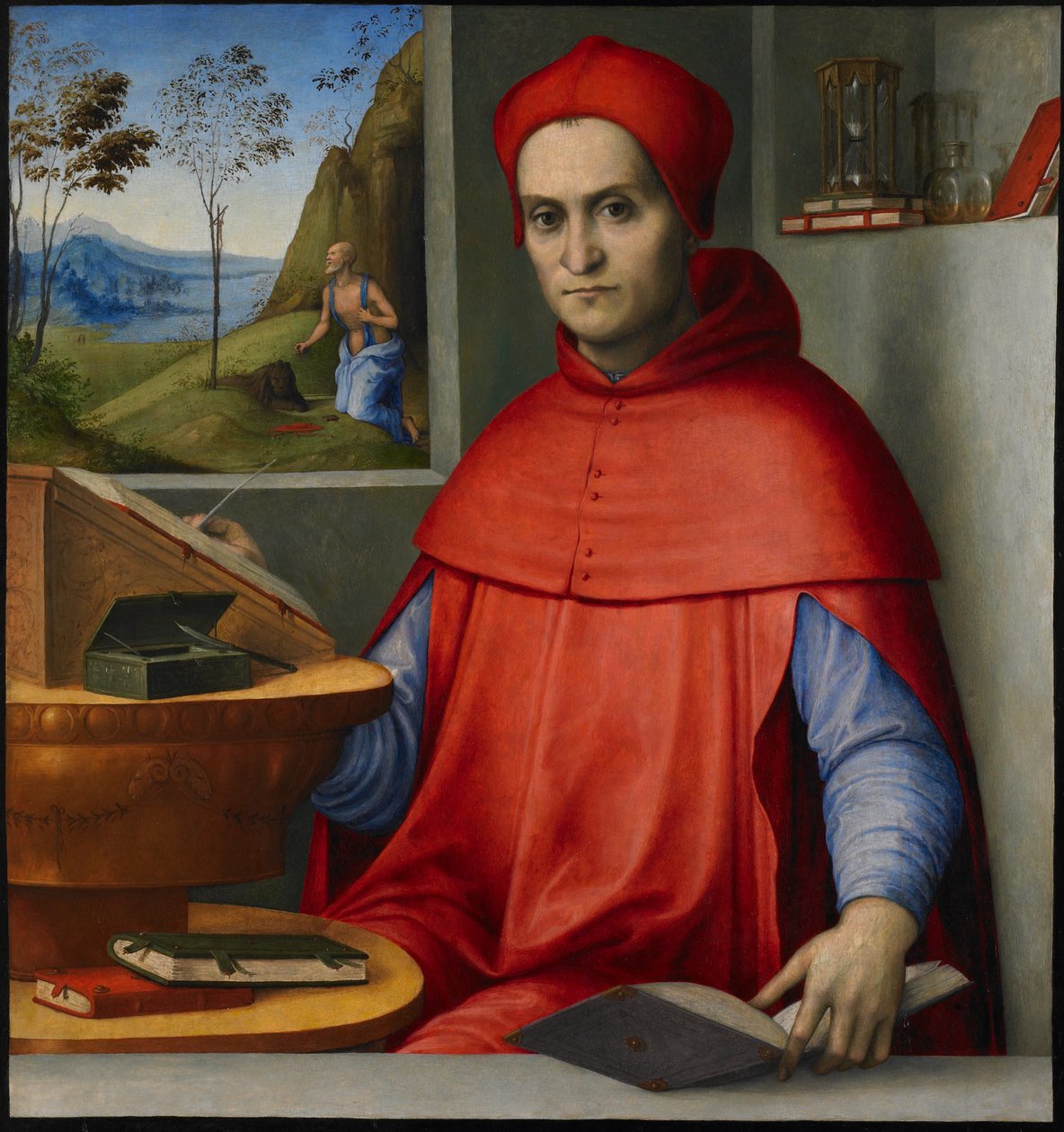 Portret kardynała w gabinecie, ok. 1510-20 (olej i tempera na płycie topolowej) autorstwa Lorenzo Costa