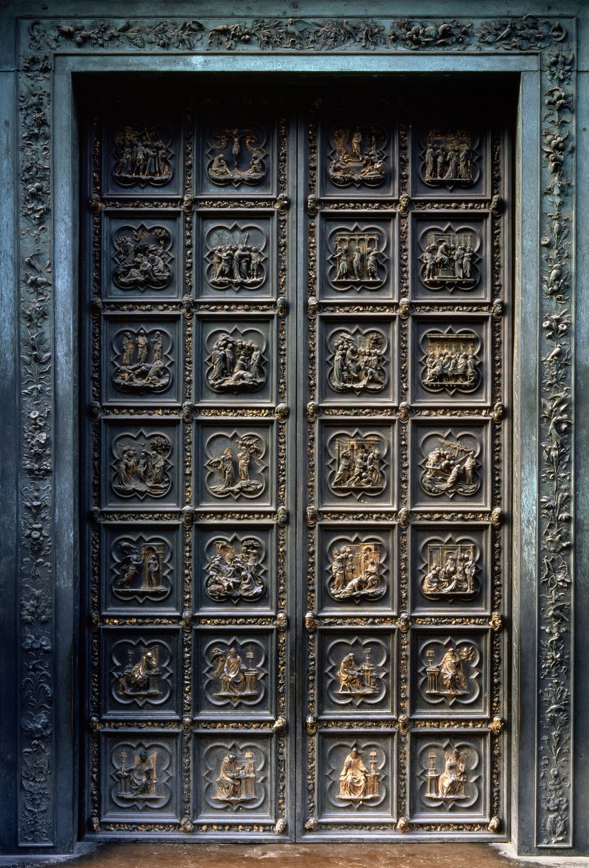 Drzwi Północne Baptysterium San Giovanni, 1403-24 (brąz) autorstwa Lorenzo Ghiberti