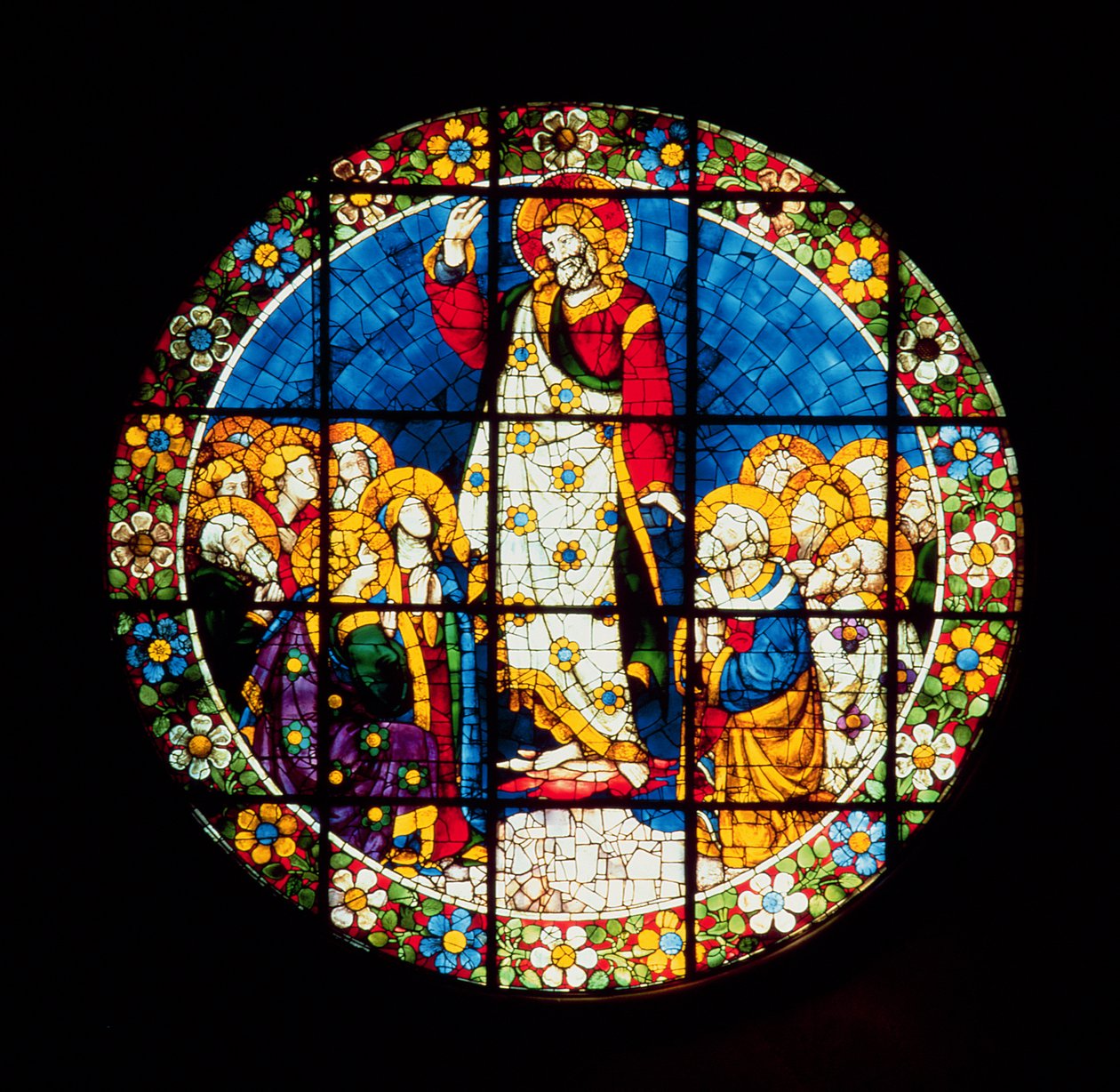 Oculus przedstawiający Wniebowstąpienie Chrystusa, 1443-5 (witraż) autorstwa Lorenzo Ghiberti