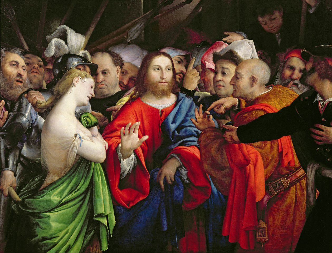 Chrystus i cudzołożnica, ok. 1527-29 autorstwa Lorenzo Lotto
