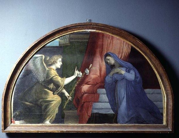 Zwiastowanie, ok. 1530-35 autorstwa Lorenzo Lotto