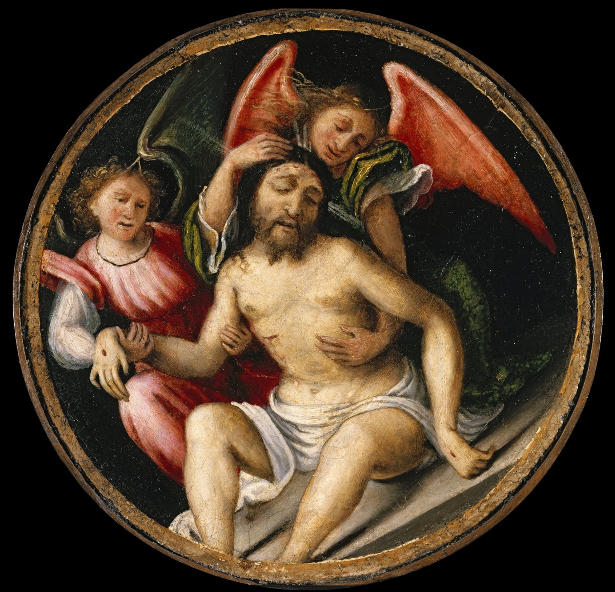 Ciało Chrystusa wspierane przez anioły, ok. 1513-1516 autorstwa Lorenzo Lotto