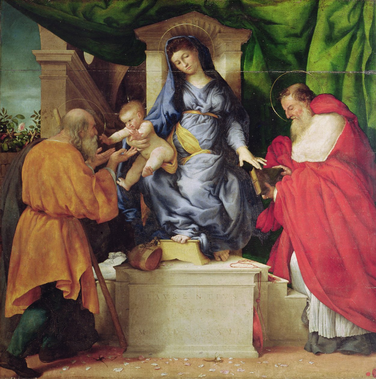 Madonna Róż, 1526 autorstwa Lorenzo Lotto