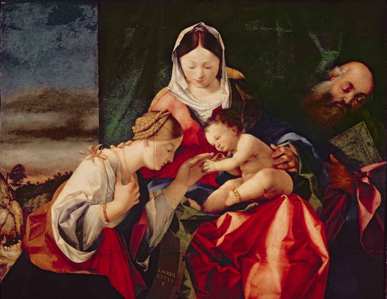 Mistyczne małżeństwo św Katarzyny, 15058 autorstwa Lorenzo Lotto