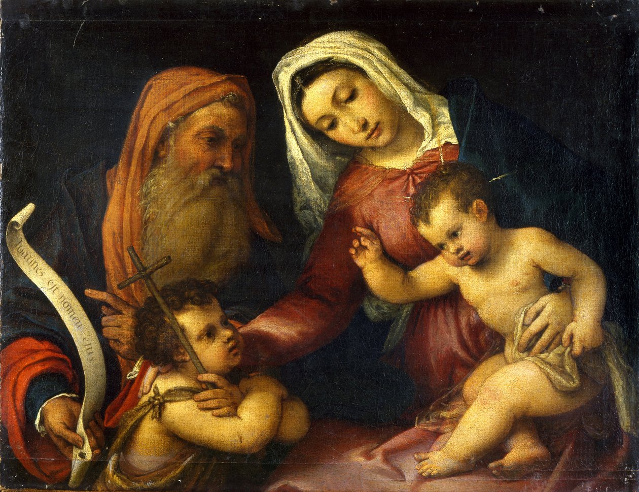Dziewica z Dzieciątkiem ze świętymi Zachariaszem i Janem Chrzcicielem autorstwa Lorenzo Lotto