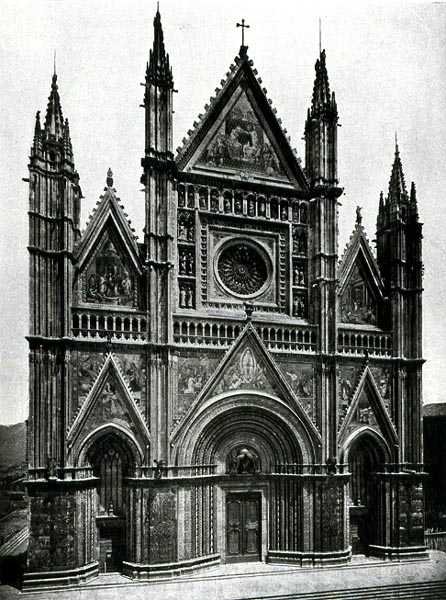 Fasada Duomo, zaprojektowana przez Lorenzo Maitani (przed 1275-1330) autorstwa Lorenzo Maitani