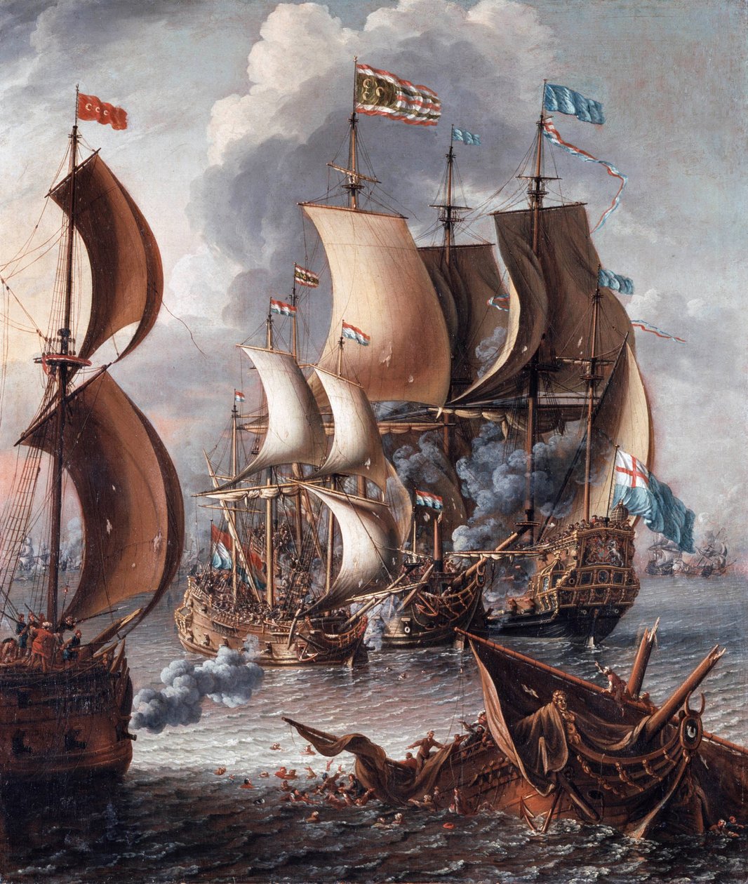 Morska bitwa z Barbary Corsairs autorstwa Lorenzo a Castro