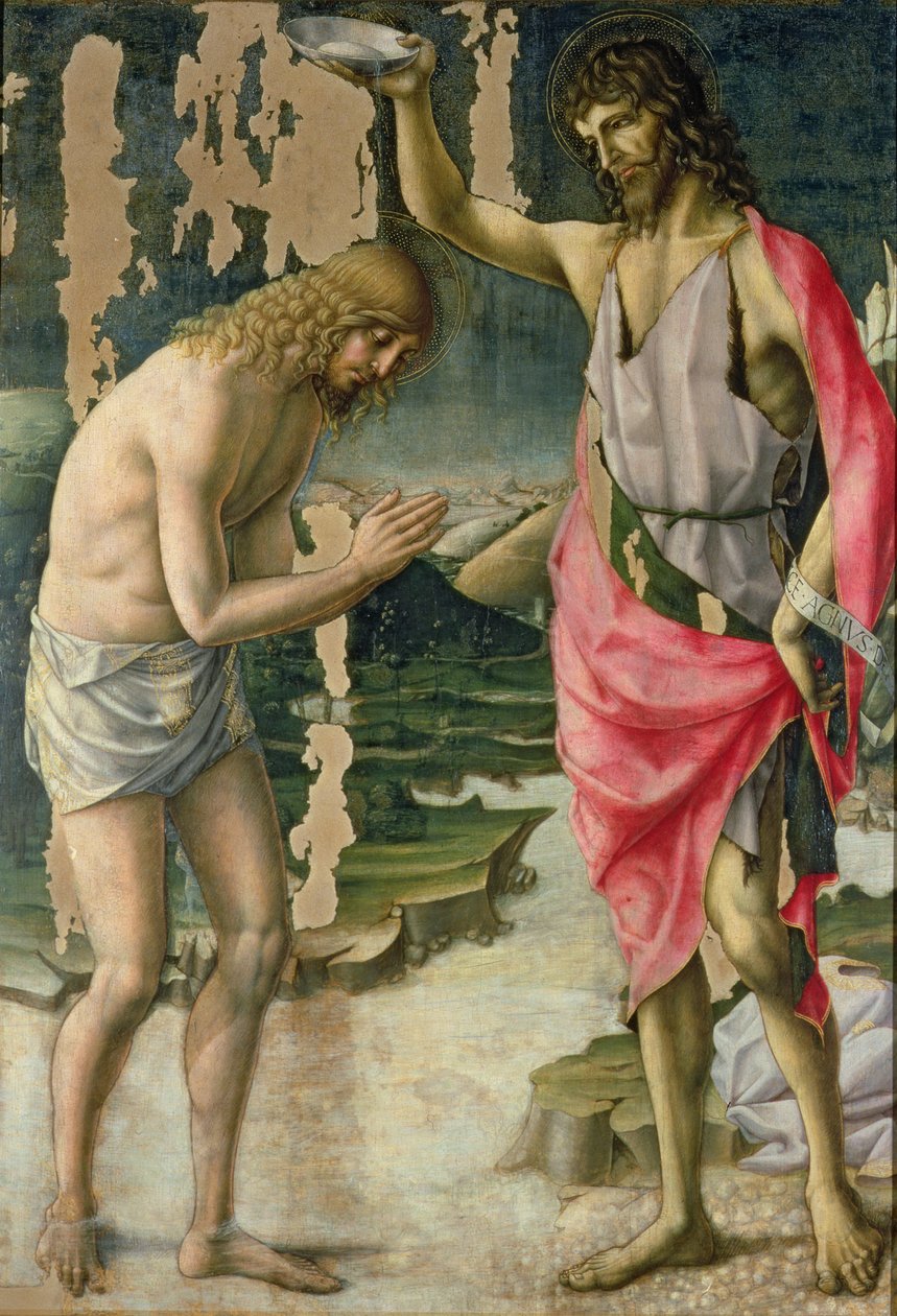 Chrzest Chrystusa (tempera na panelu) autorstwa Lorenzo d Alessandro da Severino II