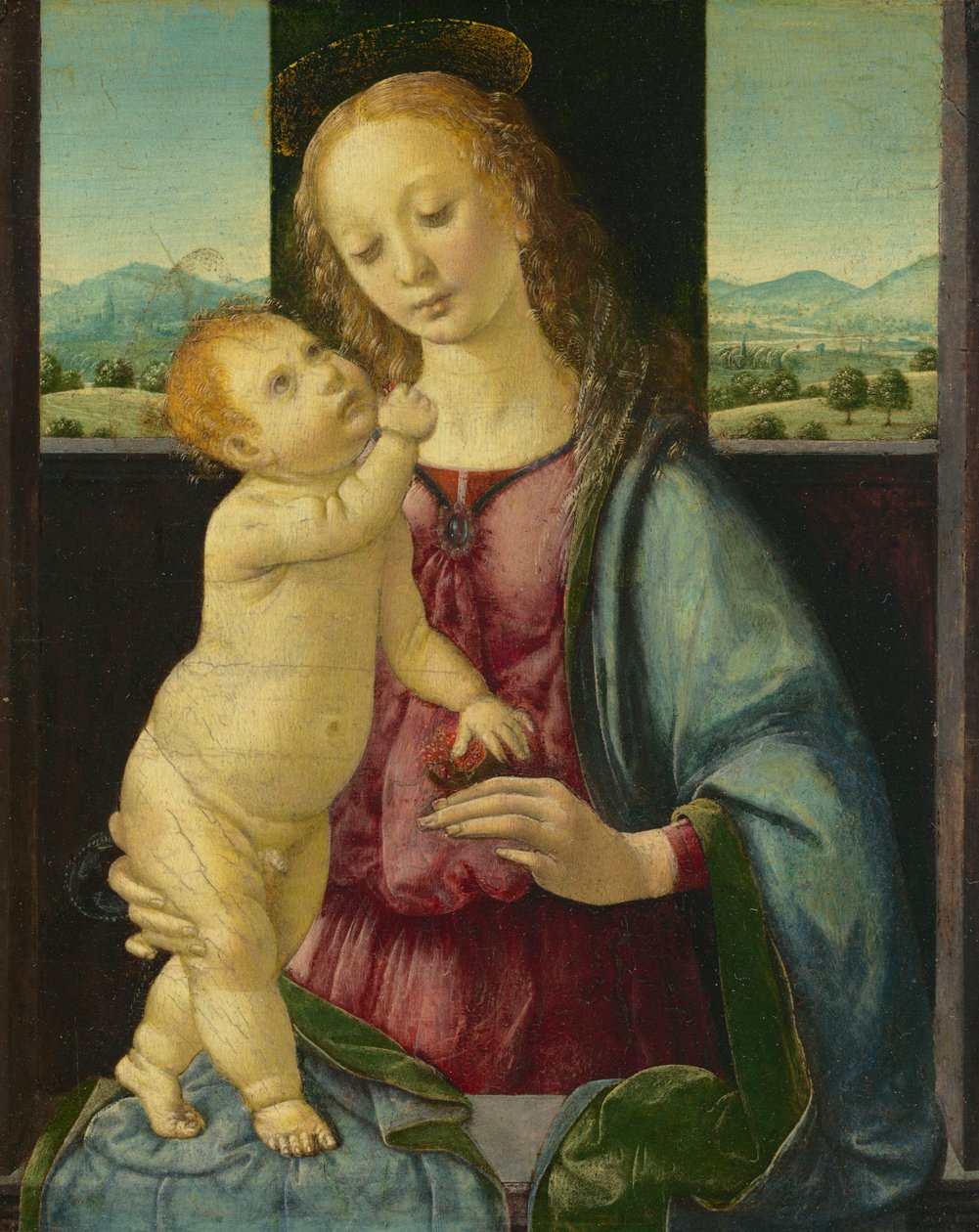 Madonna z Dzieciątkiem z Granatem, 1475-80 autorstwa Lorenzo di Credi