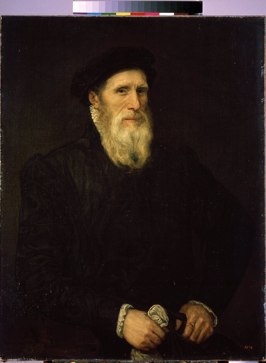 „Portret starca” (Portret starca) Obraz przypisywany Lorenzo Lotto (1480-1556) ok. 1550 Wymiary 93x72 cm Sankt Petersburg Ermitaż autorstwa Lorenzo (attr. to) Lotto