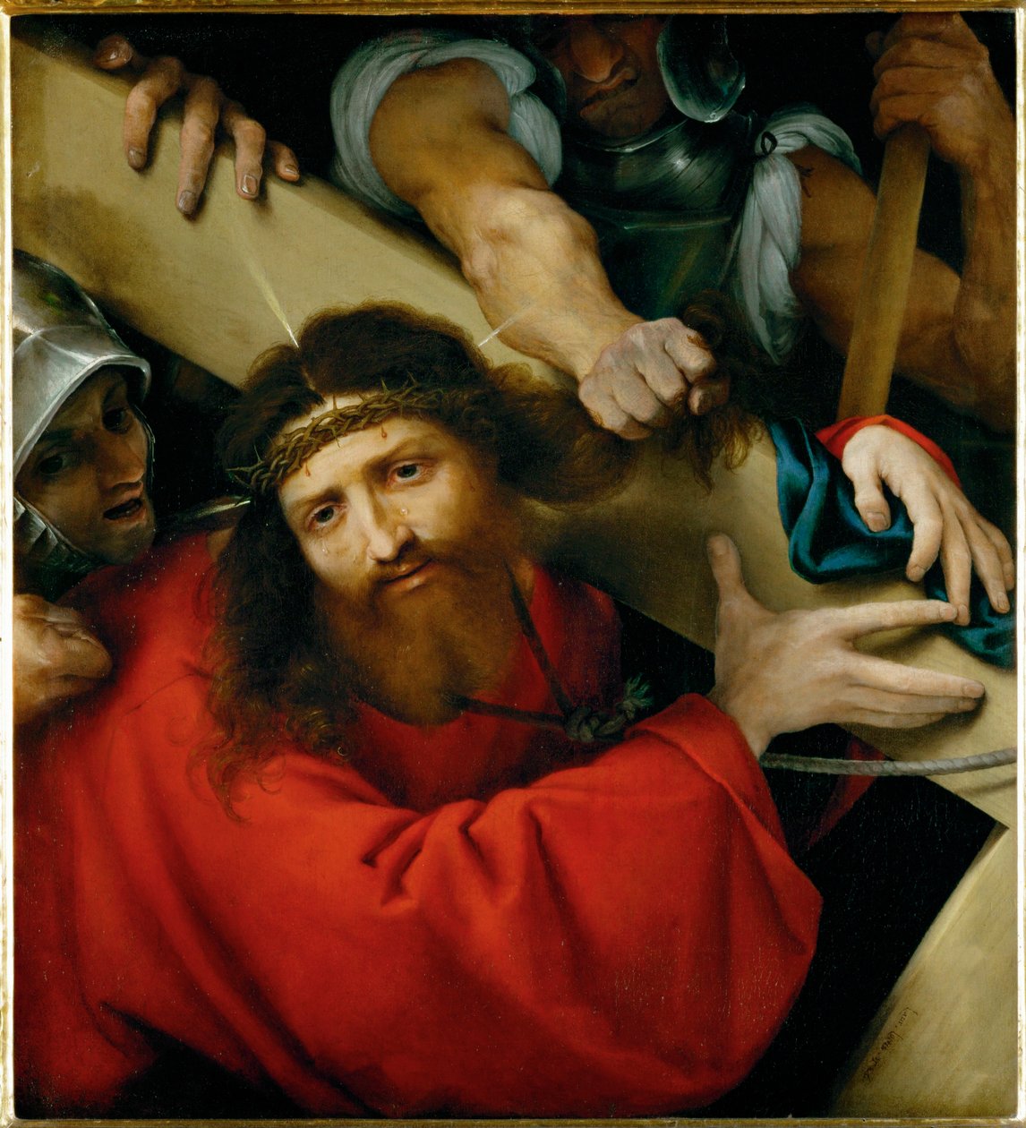 Chrystus niosący krzyż ... autorstwa Lorenzo (workshop of) Lotto