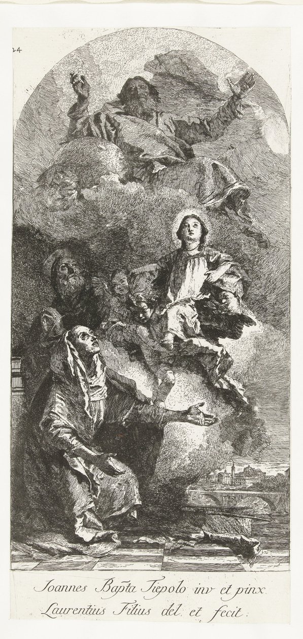 Św. Joachim i Anna z Bogiem Ojcem i Dziewicą Św. Anna i Joachim z Maryją i Bogiem Ojcem autorstwa Lorenzo Baldissera Tiepolo