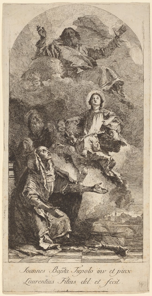Wizja św. Anny autorstwa Lorenzo Baldissera Tiepolo after Giovanni Battista Tiepolo