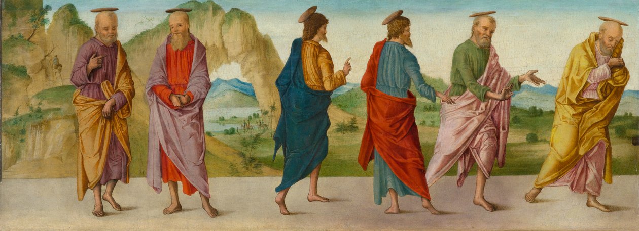 Cud Katafalku (panel A), ok. 1500-1506 (tempera na panelu) autorstwa Lorenzo Costa