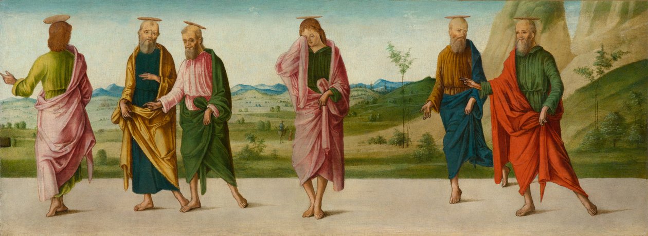 Cud Katafalku (panel C), ok. 1500-1506 (tempera na panelu) autorstwa Lorenzo Costa