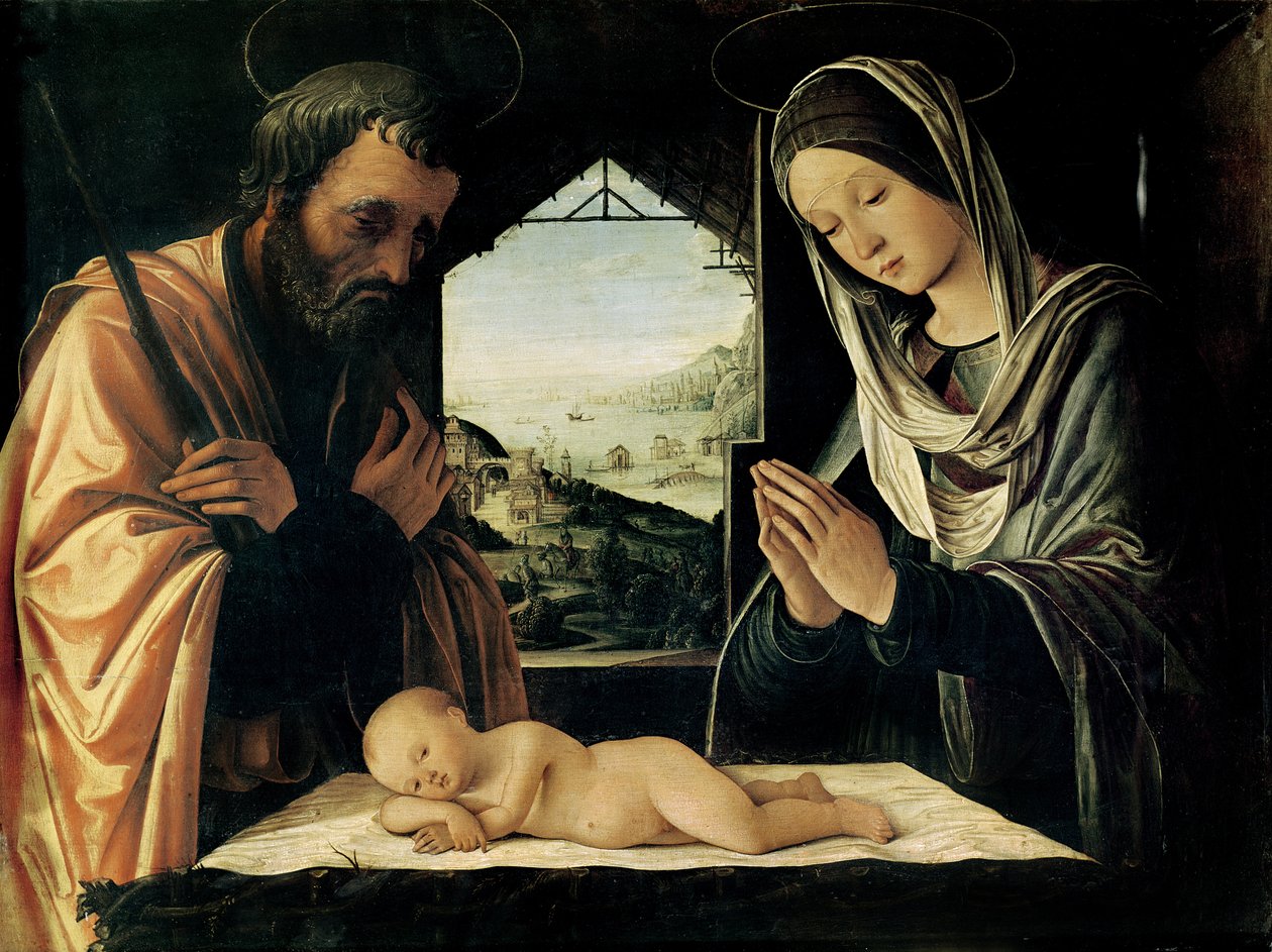 Narodzenia, c.1490 autorstwa Lorenzo Costa