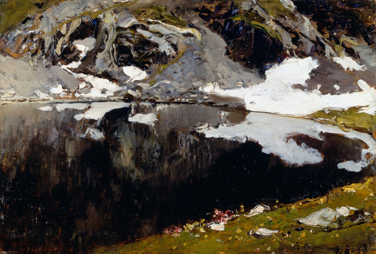 Jezioro Mucrone w Oropie autorstwa Lorenzo Delleani