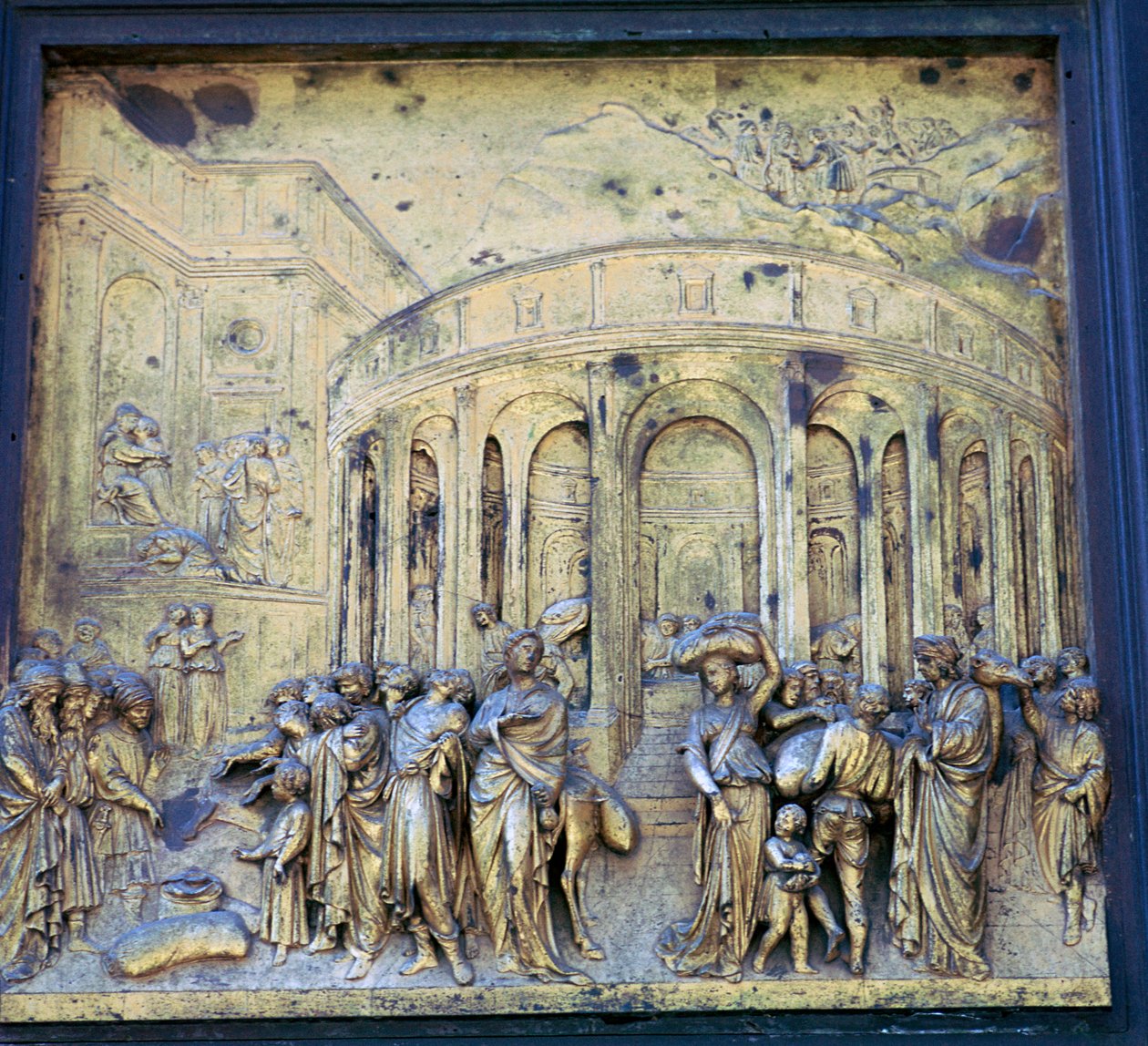 Fragment drzwi raju, XV wiek autorstwa Lorenzo Ghiberti