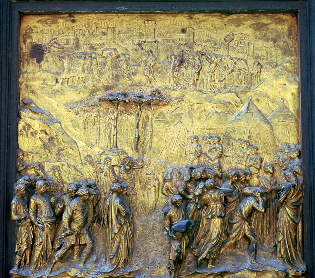 Fragment drzwi raju na baptysterium, XV wiek autorstwa Lorenzo Ghiberti