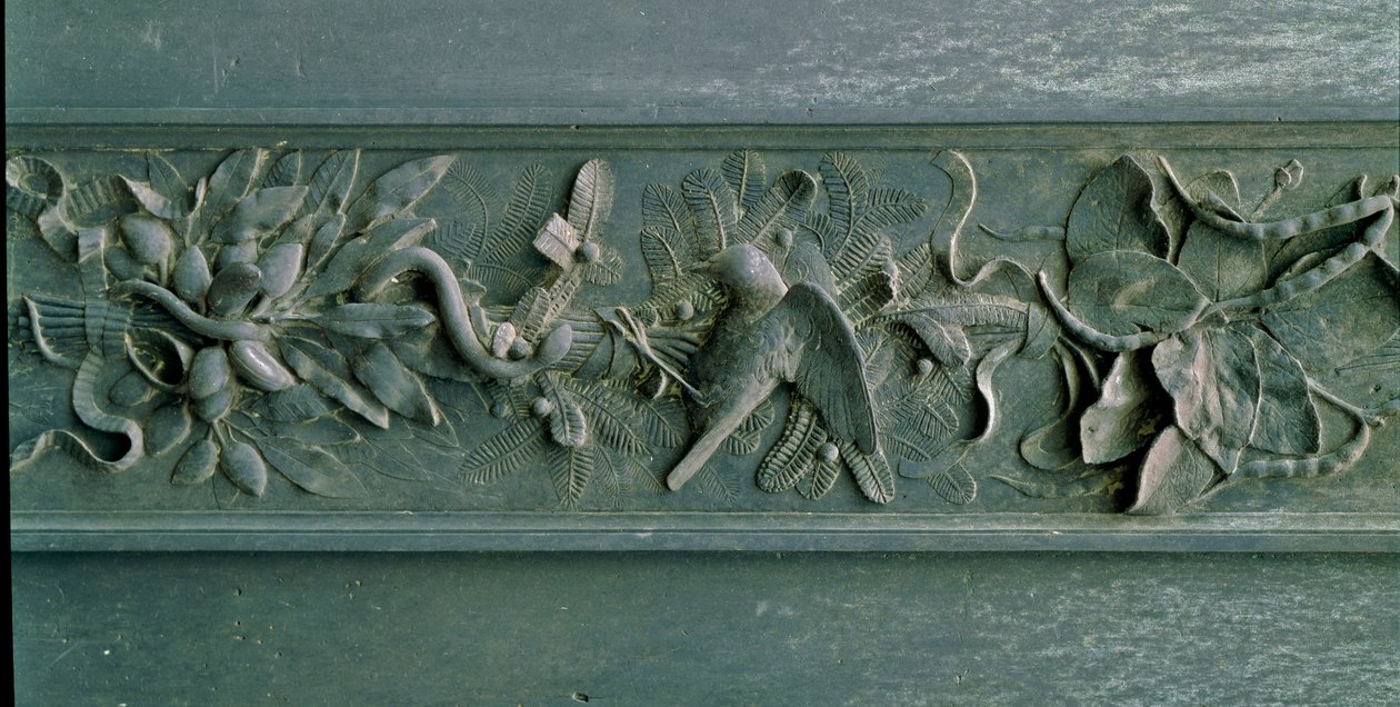 Rzeźbiona rama, fragment bramy północnej. Nisko reliefowy brąz autorstwa Lorenzo Ghiberti