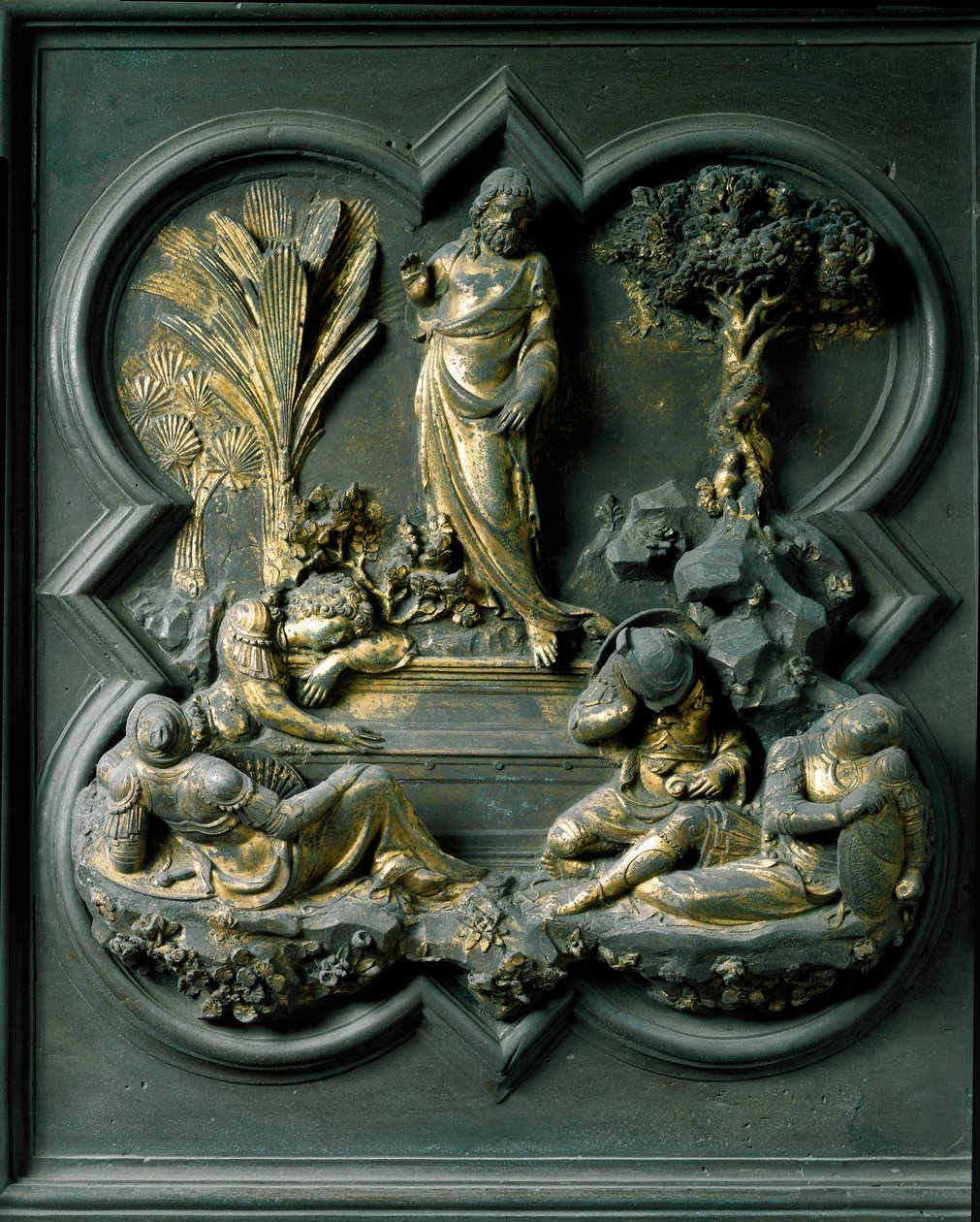 Zmartwychwstanie Chrystusa, dziewiętnasty panel drzwi północnych baptysterium San Giovanni autorstwa Lorenzo Ghiberti