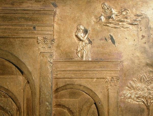 Historia Jakuba i Ezawa, fragment oryginalnego panelu ze wschodnich drzwi baptysterium autorstwa Lorenzo Ghiberti
