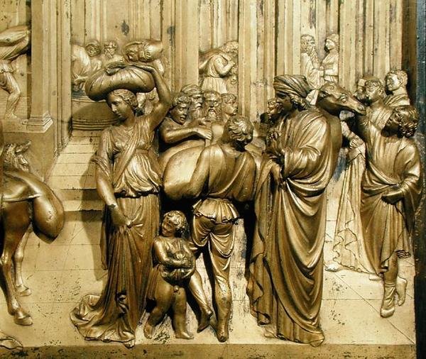 Historia Józefa, fragment oryginalnego panelu ze Wschodnich Drzwi Baptysterium autorstwa Lorenzo Ghiberti