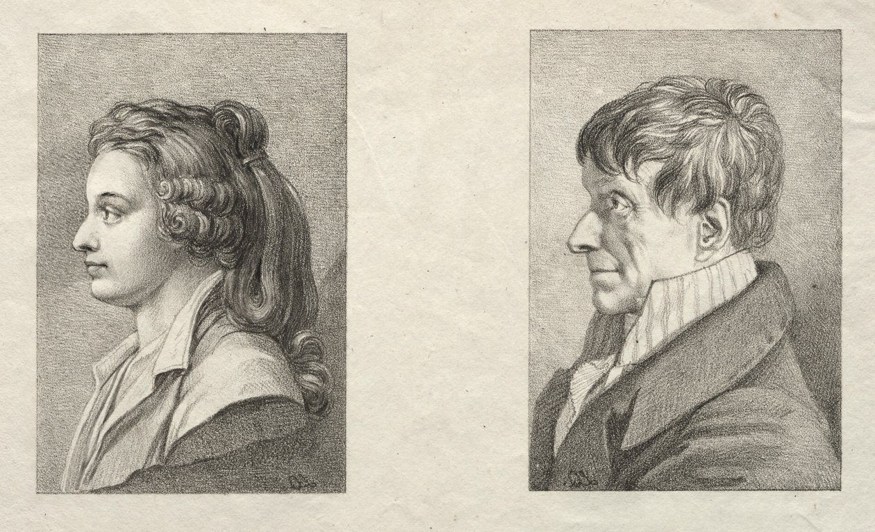 Profil portret kobiety i mężczyzny. autorstwa Lorenzo II Quaglio