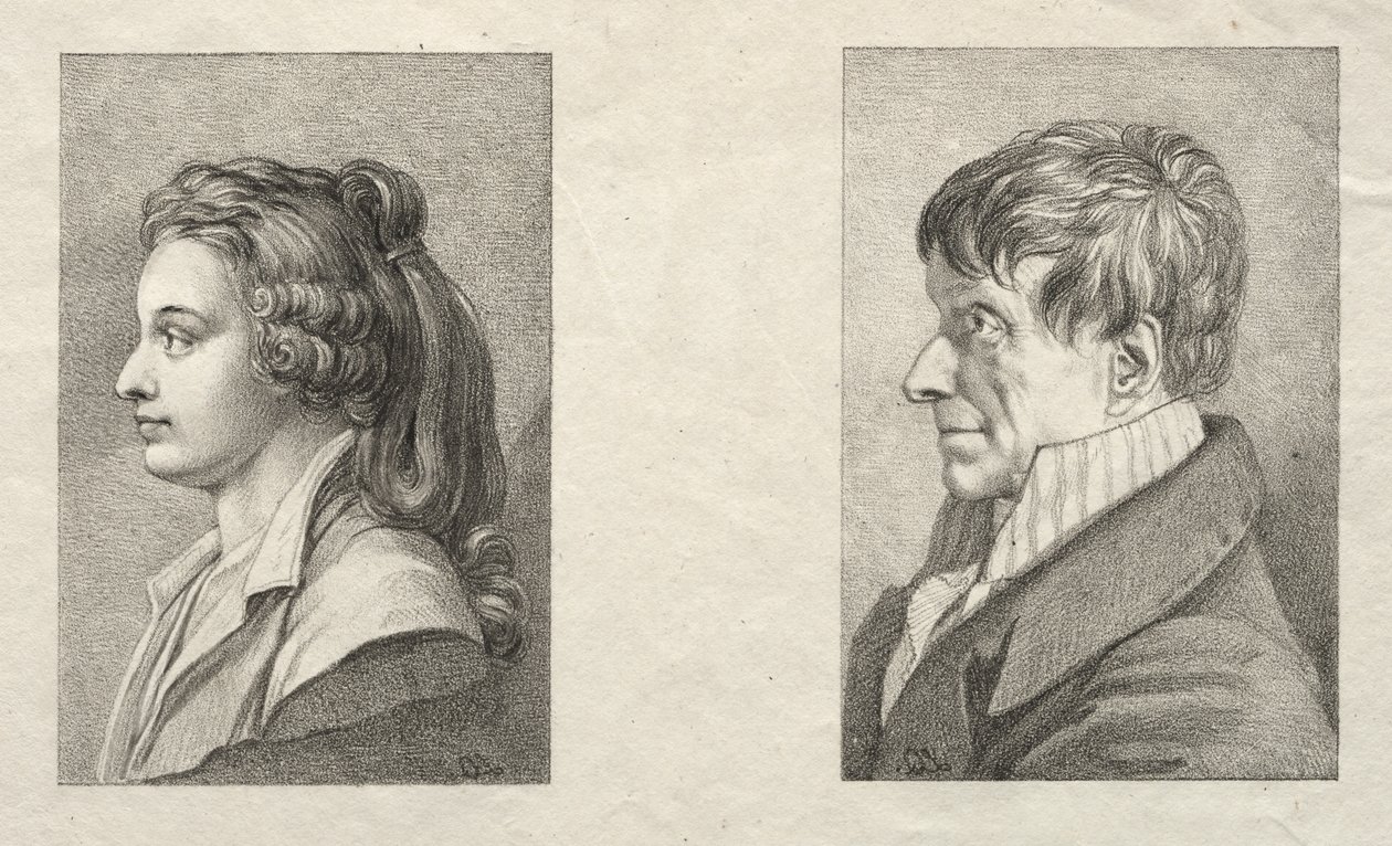 Portret profilowy kobiety i mężczyzny autorstwa Lorenzo II Quaglio