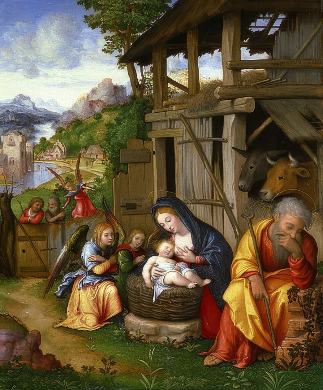 Narodziny Chrystusa. Około 1515 autorstwa Lorenzo Leonbruno