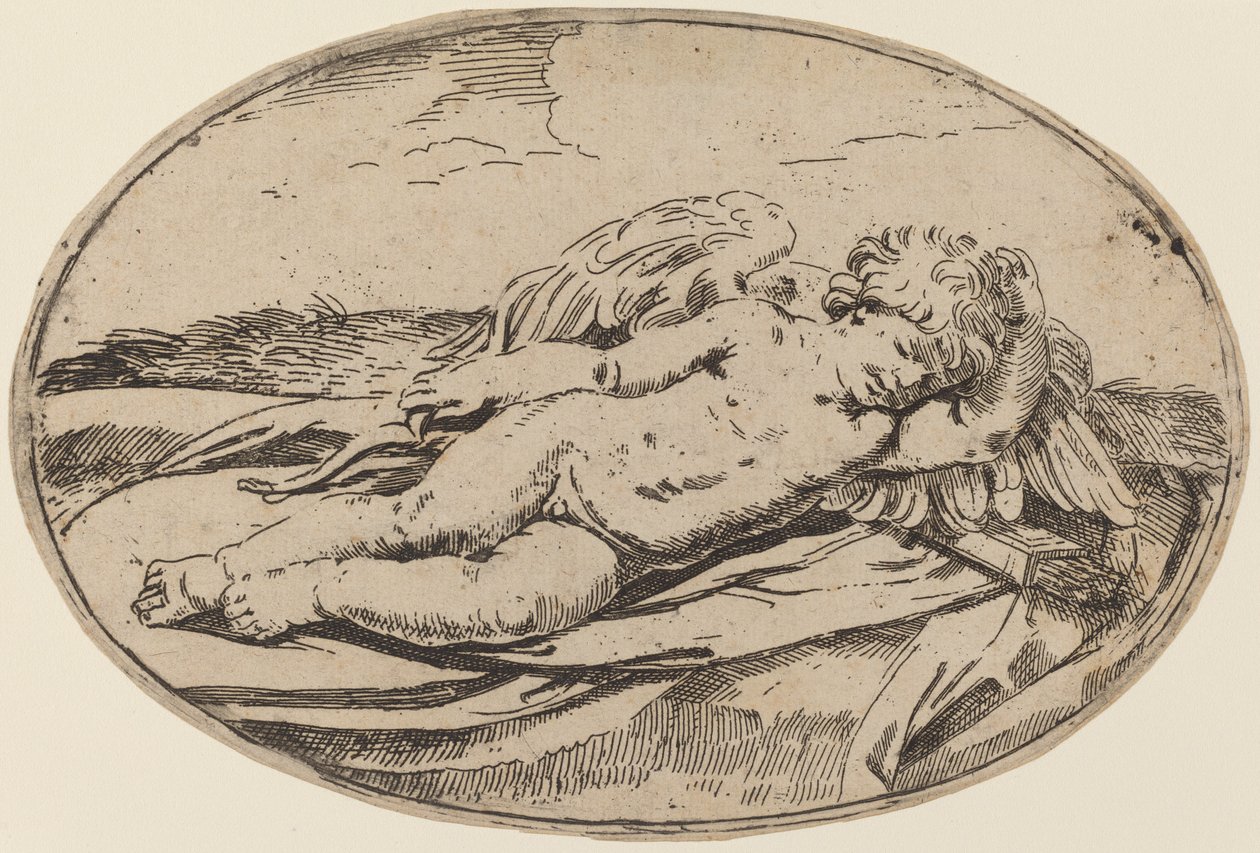 Śpiący Kupidyn autorstwa Lorenzo Loli after Guido Reni
