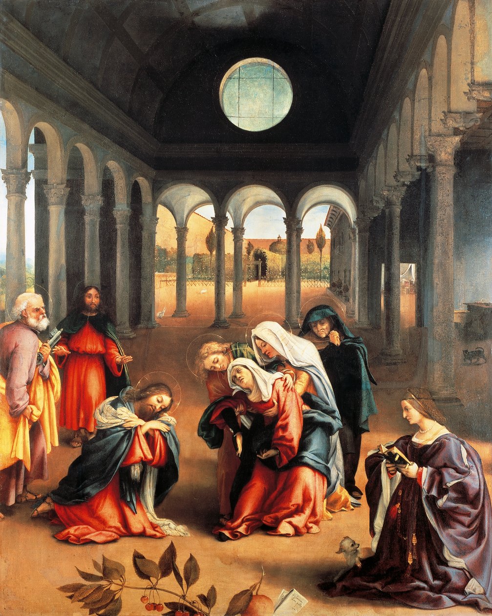 Chrystus żegnający się z matką, Lorenzo Lotto (1480 ok. 1556), olej na płótnie autorstwa Lorenzo Lotto