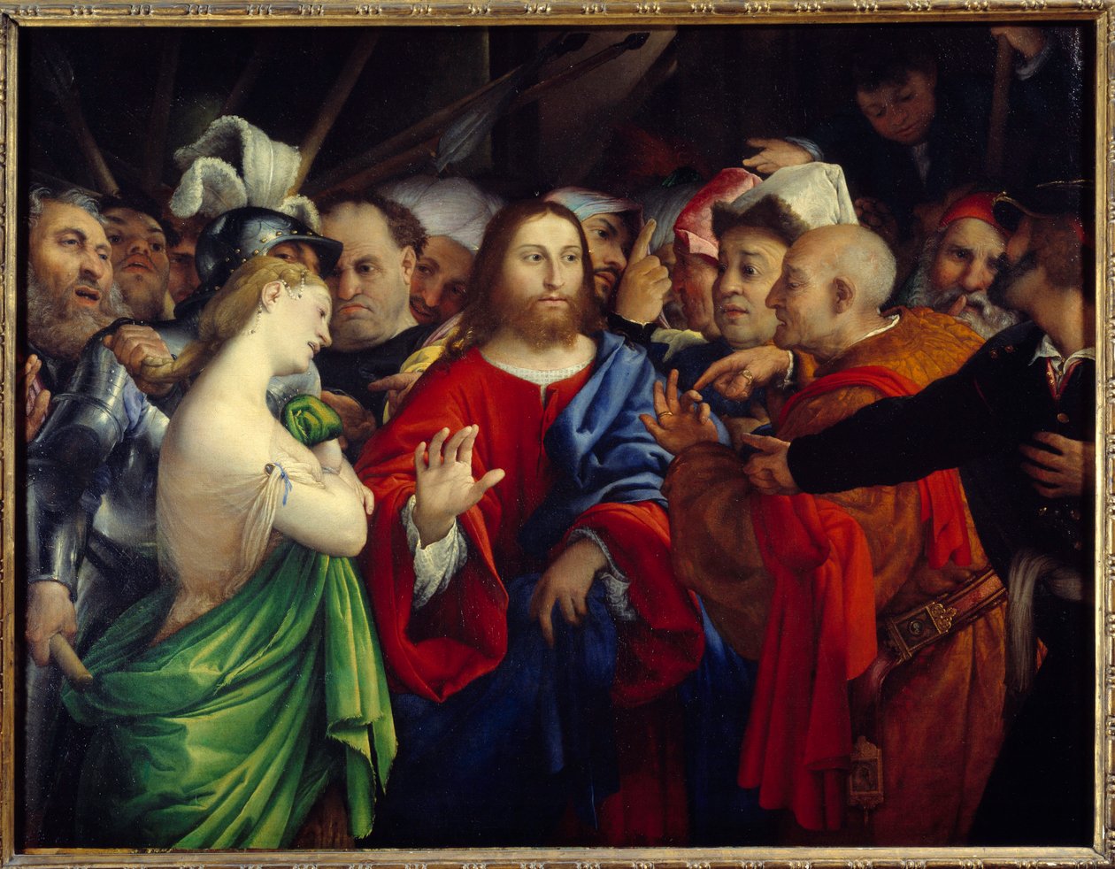 Chrystus i cudzołożna kobieta. Obraz Lorenzo Lotto (1480-1556) autorstwa Lorenzo Lotto