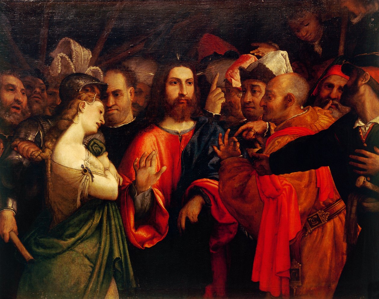 Chrystus i cudzołożnica autorstwa Lorenzo Lotto