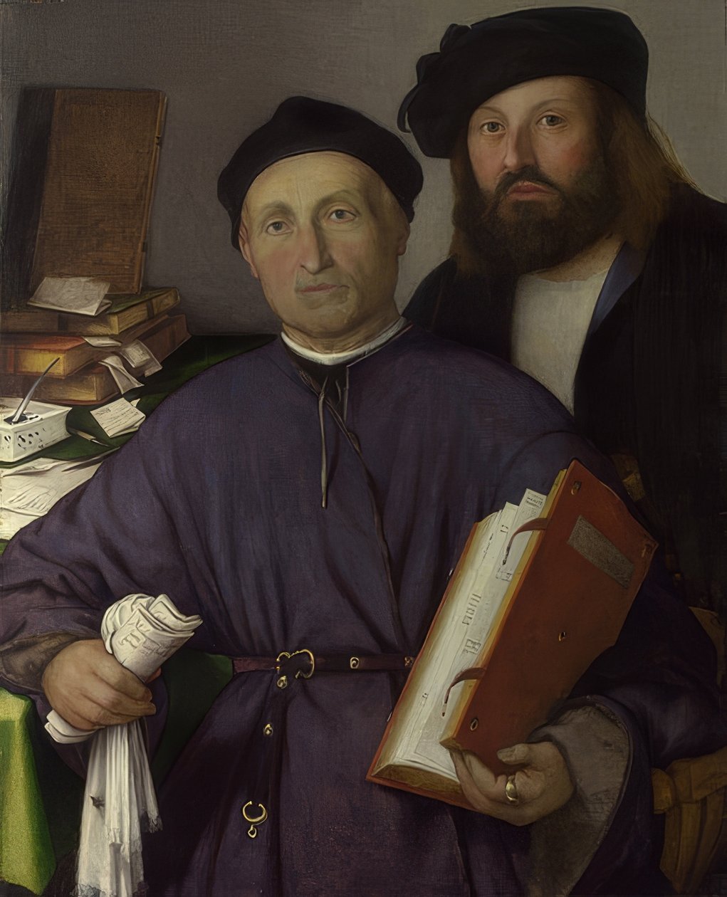 Lekarz Giovanni Agostino della Torre i jego syn Niccolò. 1515 autorstwa Lorenzo Lotto